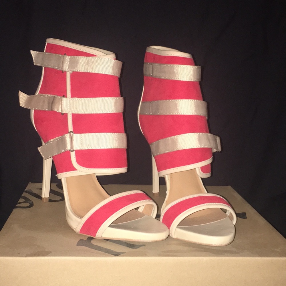 Stylish red and nude heels
